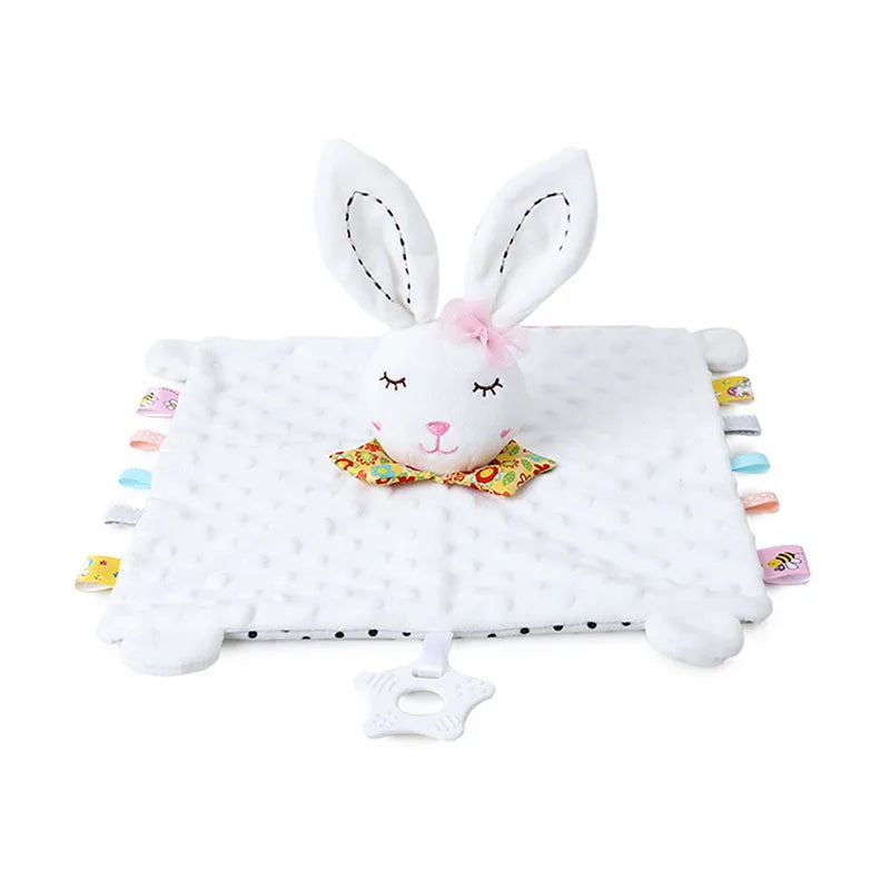 Newborn Baby Shower Gift Comfortable Bunny Soothe Appease Towel Plush Stuffed Baby Toys Security Tag Cute Stuffed Animal Blanket