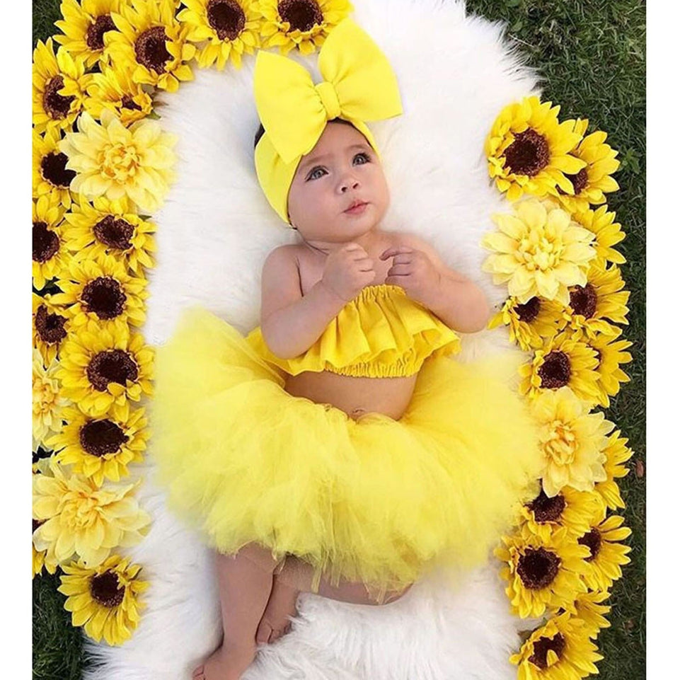 3 6 9 12 24 M Newborn Baby Clothes Girl 3Pcs Outfits 2023 Summer Off Shoulder Tops+Tutu Skirts Infant Outfits Baby Photo Clothes